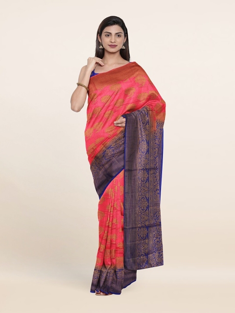

Pothys Pink & Purple Ethnic Motifs Jute Silk Saree
