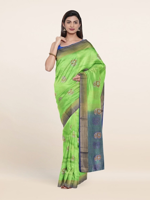 

Pothys Green & Blue Woven Design Zari Jute Silk Saree