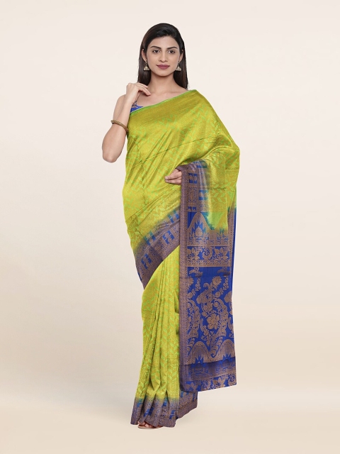 

Pothys Green & Blue Woven Design Zari Jute Silk Saree
