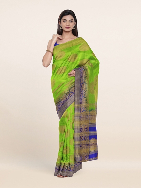 

Pothys Green & Blue Woven Design Zari Jute Silk Saree