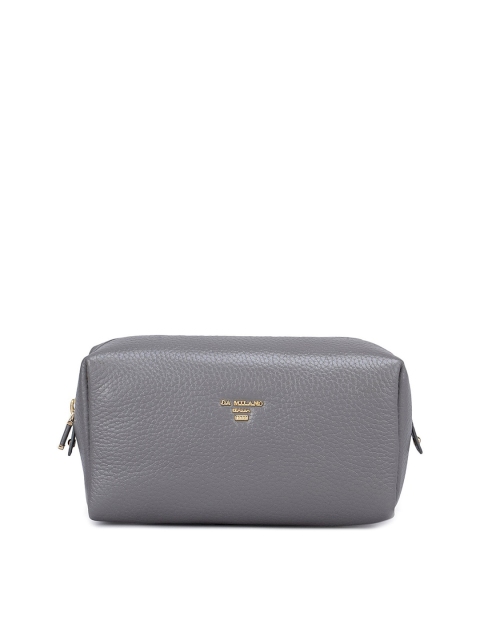 

Da Milano Grey Solid Leather Travel Pouch