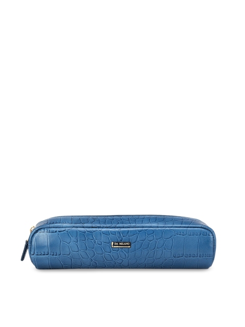 

Da Milano Blue Textured Leather Travel Pouch