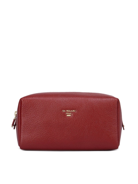 

Da Milano Red Textured Leather Travel Pouch