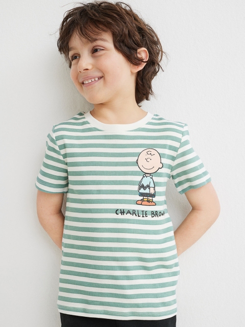 

H&M Boys 2-Pack Printed Pure Cotton T-shirts, Turquoise blue