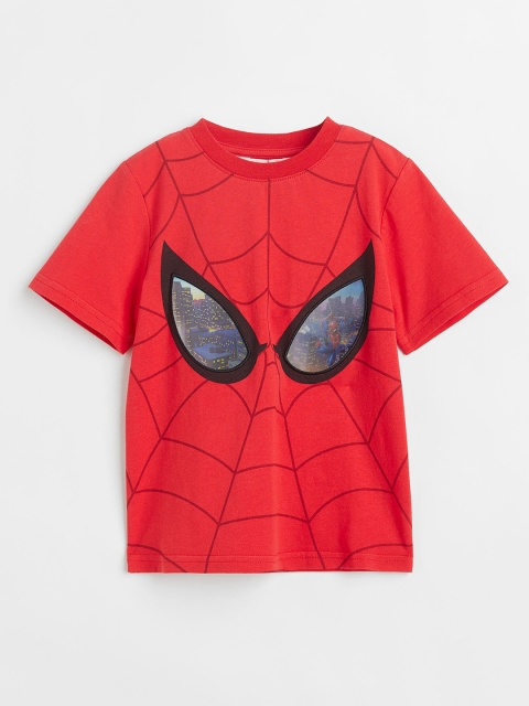 

H&M Boys Red Pure Cotton Interactive Motif T Shirt