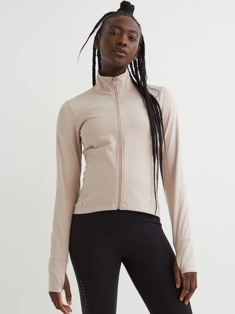 

H&M Women Beige Fast Dry Track Jacket