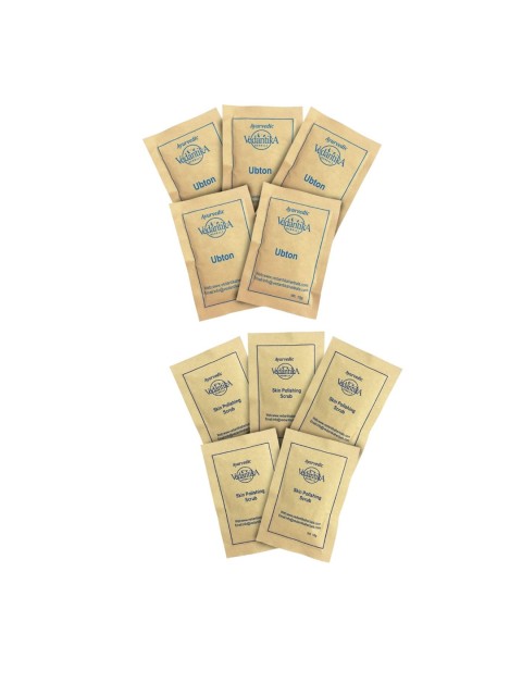 

Vedantika Herbals Set of Trial Pack Ubtan & Skin Polishing Scrub 10 g each, Brown
