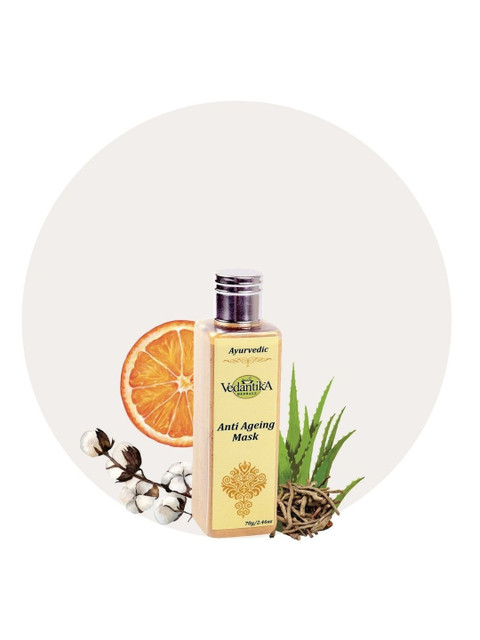 

Vedantika Herbals Ayurvedic Anti Ageing Mask with Majuphal & Aloevera 70 g, Yellow