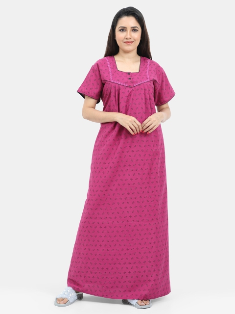 

SARINA Pink Printed Maxi Nightdress