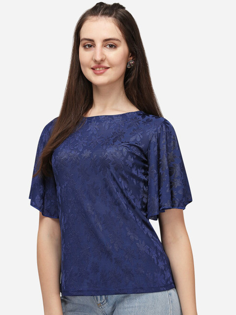 

Amrutam Fab Navy Blue Crepe Top