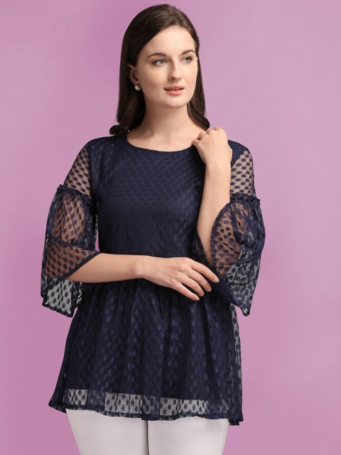 

Amrutam Fab Navy Blue Net Top