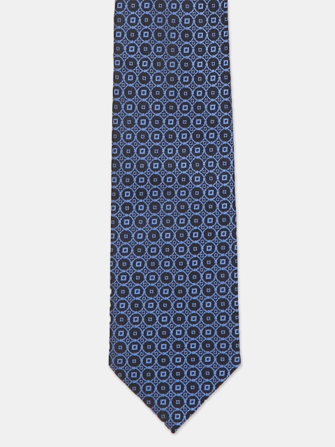 

AD By Arvind Men Navy Blue & Black Woven Design Skinny Tie