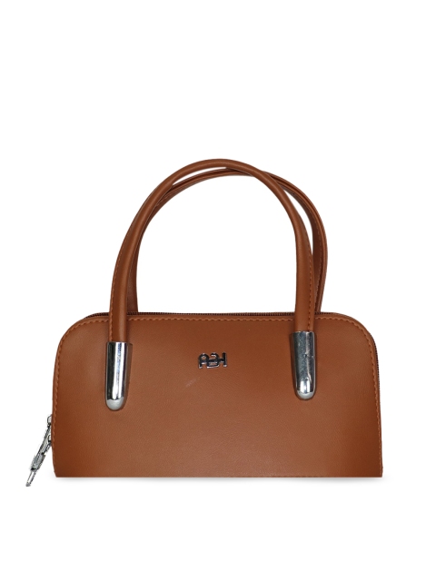 

LELYS Brown Leather Structured Handheld Bag