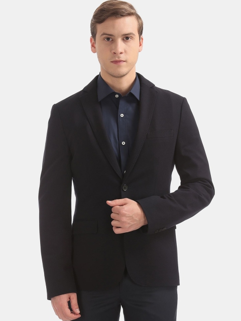 

AD By Arvind Navy Blue Slim Fit Single Breasted Formal Blazer
