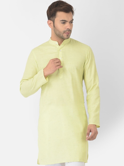 

DEYANN Men Green Thread Work Kurta