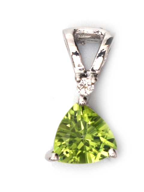 

HIFLYER JEWELS Rhodium-Plated Silver-Toned & Green Topaz-Studded Pendant