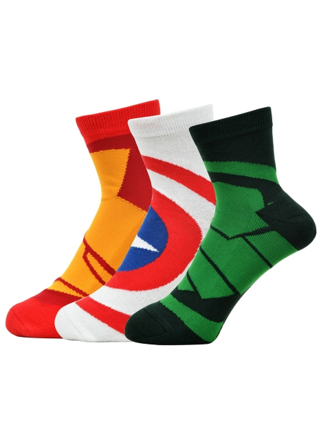 

Balenzia Men Pack of 3 Green & Black Marvel Heroes Patterned Socks
