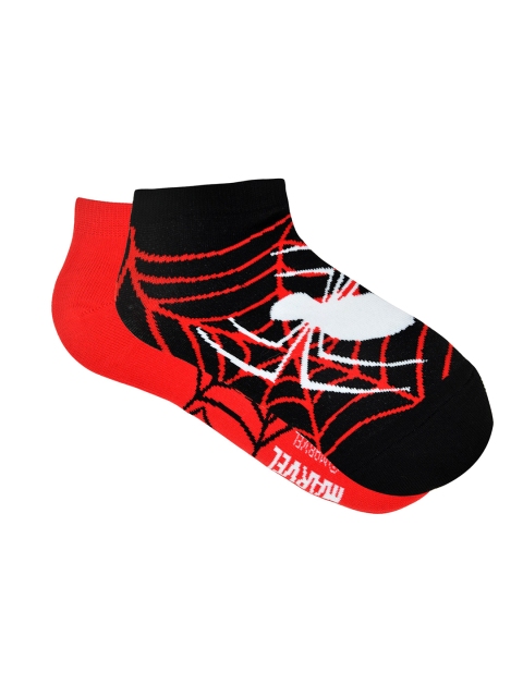 

Balenzia Men Pack of 2 Marvel Spiderman Ankle Length Socks, Red