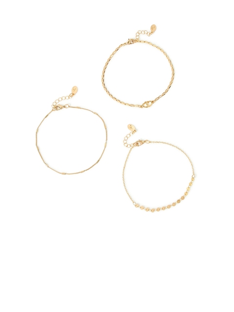 

Accessorize Women Set of 3 Gold Heart Layered Chain Anklet