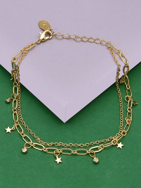 

Accessorize Gold-Toned & Crystal-Studded Anklet