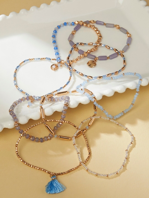 

Accessorize Women Set of 9 Blue Stretch Bracelet Pack