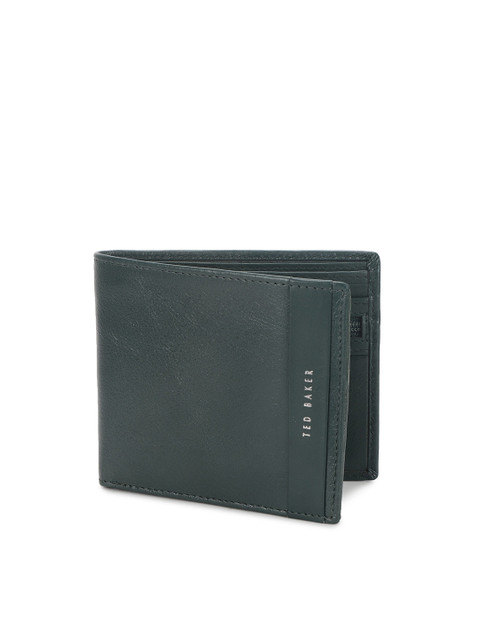 

Ted Baker Men Green Solid Two Fold Wallet