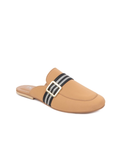 

FAUSTO Women Beige & Black Striped Mules
