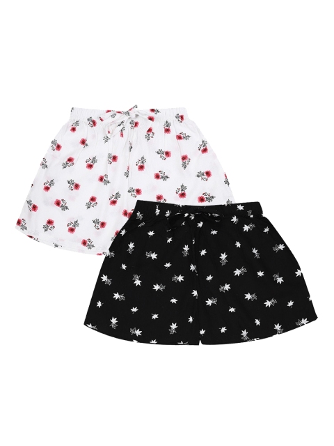 

V-Mart Girls White Printed Shorts