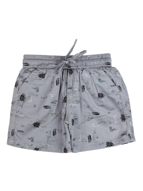 

V-Mart Boys Grey Printed Shorts