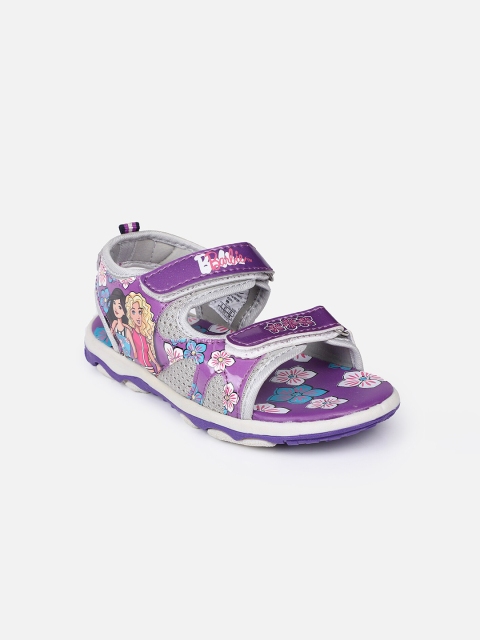 

Kids Ville Girls Purple Barbie Printed Sports Sandals