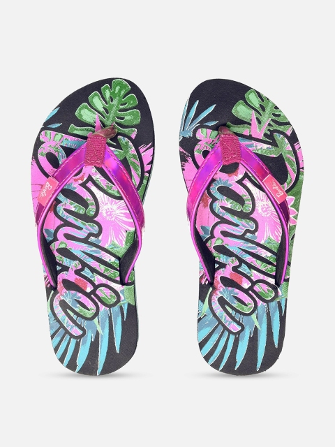 

Kids Ville Girls Black & Pink Barbie Printed Rubber Thong Flip-Flops