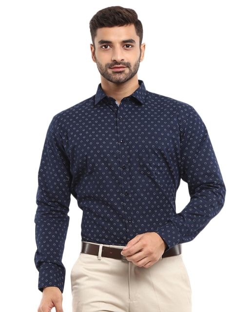 

V-Mart Men Navy Blue Classic Printed Formal Shirt