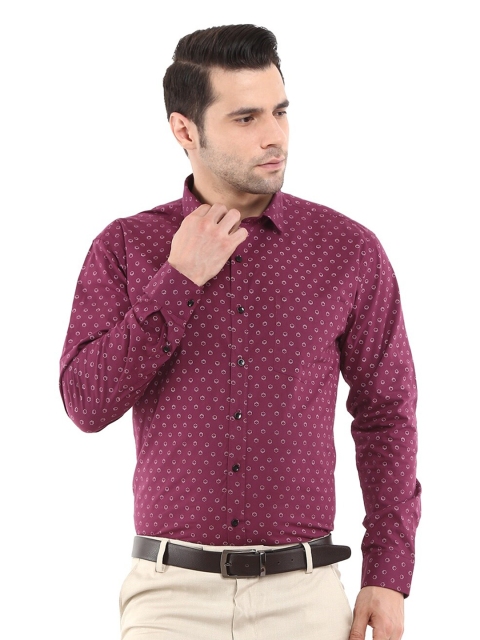 

V-Mart Men Maroon Classic Printed Formal Shirt