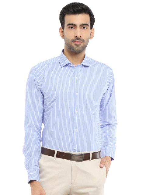 

V-Mart Men Blue & White Classic Striped Formal Shirt
