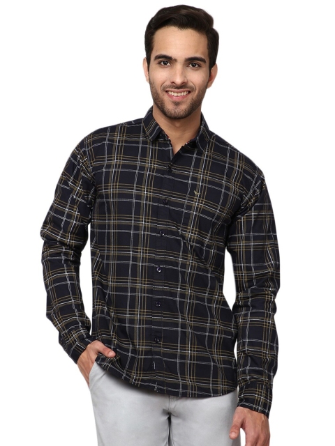 

V-Mart Men Black Classic Slim Fit Tartan Checked Cotton Casual Shirt