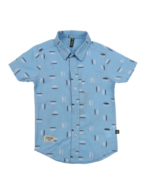 

V-Mart Boys Blue Classic Printed Casual Shirt