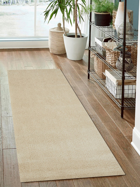 

OBSESSIONS Cream-Colored Solid Polyester Carpet