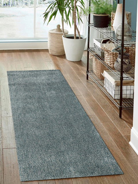 

OBSESSIONS Grey Solid No Shredding Floor Runner