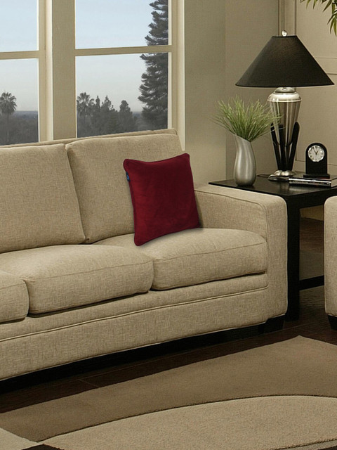 

S9home by Seasons Maroon Square Cushion Cover