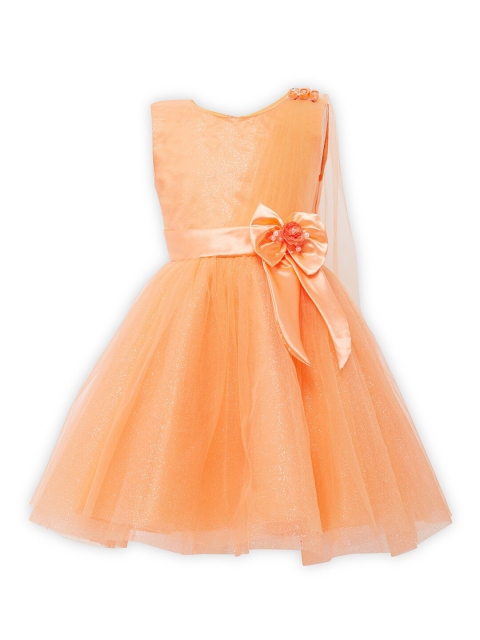 

BETTY Orange Embellished Satin Dress