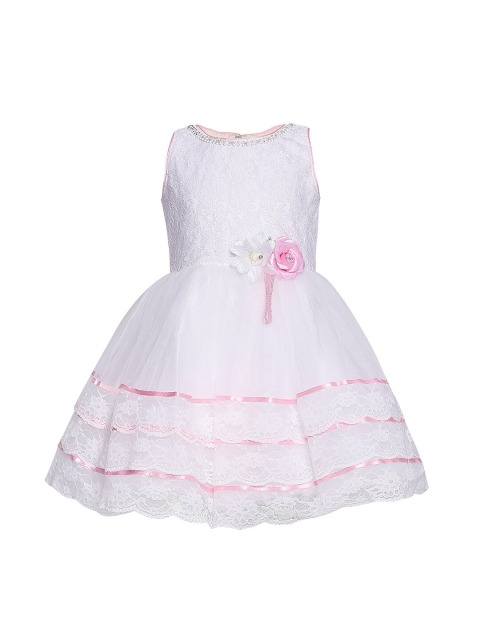 

BETTY Girls White Satin Dress