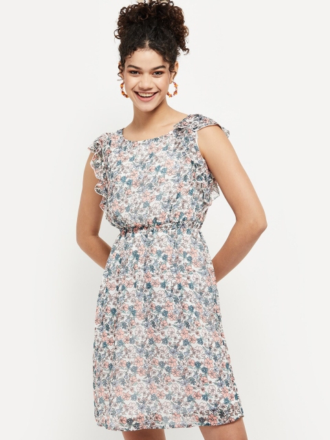 

max White & Blue Floral Dress