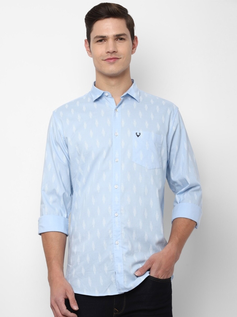 

Allen Solly Men Blue Slim Fit Printed Pure Cotton Casual Shirt