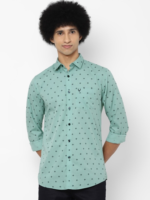 

Allen Solly Men Green Slim Fit Printed Cotton Casual Shirt