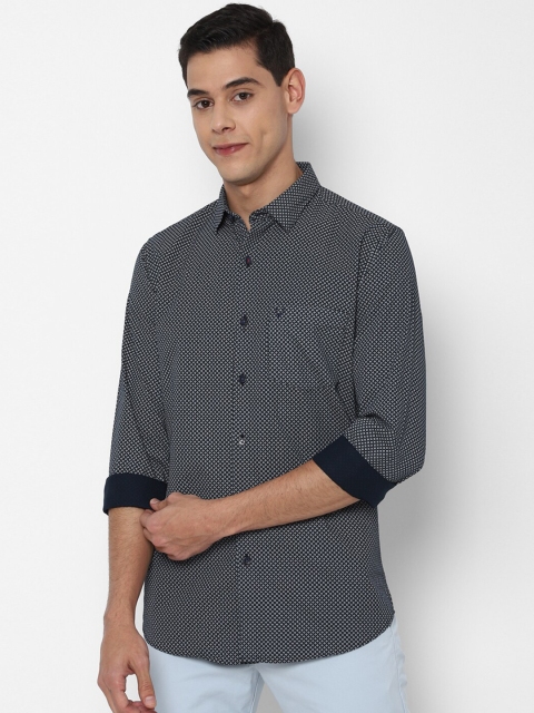 

Allen Solly Men Grey Slim Fit Printed Cotton Casual Shirt