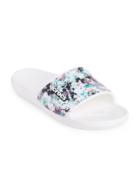 

Crocs Unisex White & Black Printed Croslite Slip-On