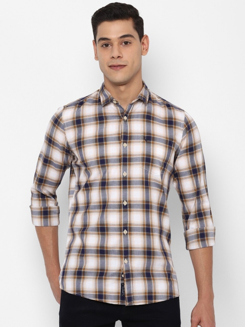 

Allen Solly Sport Men Cream-Coloured Tartan Checks Checked Pure Cotton Casual Shirt
