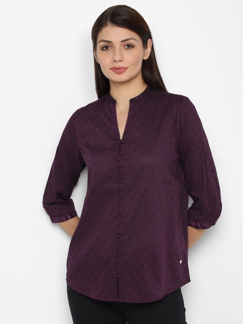 

Allen Solly Woman Women Purple Printed Casual Shirt