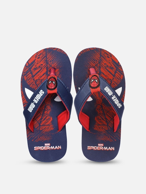 

Kids Ville Boys Navy Blue & Red Spiderman Printed Rubber Thong Flip-Flops