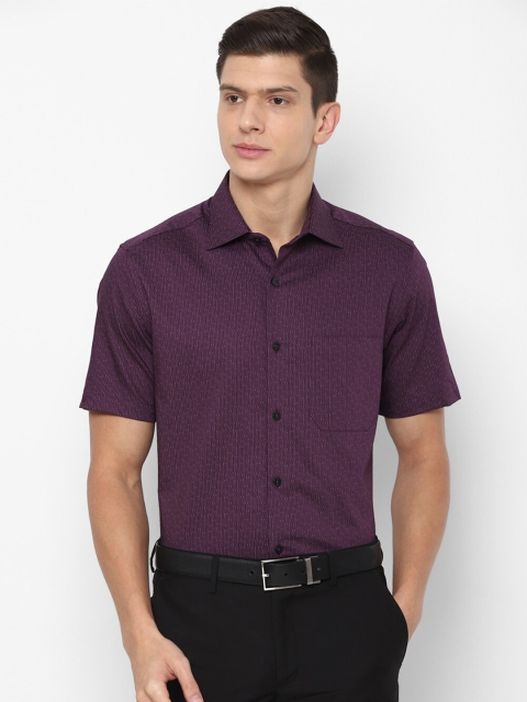 

Louis Philippe Men Purple Printed Formal Shirt